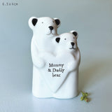Porcelain Animal Couple - Mummy And Daddy Bear