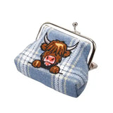 Heather, Blue Highland Cow Coin Purse