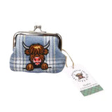 Heather, Blue Highland Cow Coin Purse