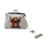 Heather, Grey Highland Cow Coin Purse