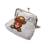 Heather, Grey Highland Cow Coin Purse