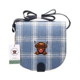 Heather, Highland Cow Blue Saddle Bag