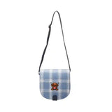 Heather, Highland Cow Blue Saddle Bag