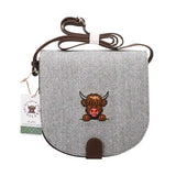 Heather, Grey Highland Cow Saddle Bag