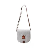 Heather, Grey Highland Cow Saddle Bag
