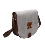 Heather, Grey Highland Cow Saddle Bag