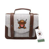 Heather, Grey Highland Cow Satchel Bag