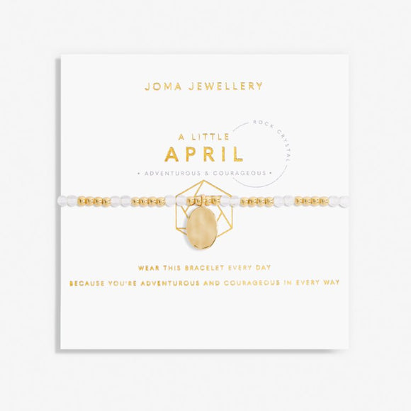 April A Little Birthstone Gold Bracelet