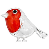 Robins Appear Dainty Silver Plated Pin Brooch