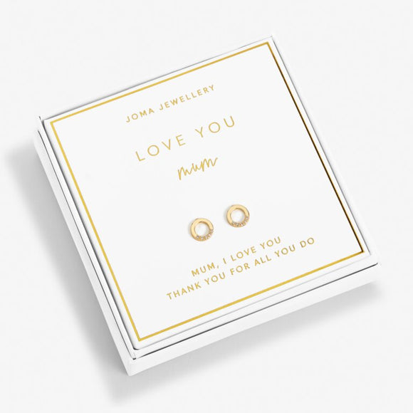 Beautifully Boxed 'Love You Mum' Earrings