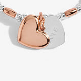 Lila Heart Silver And Rose Gold Bracelet, Love