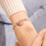 Lila Heart Silver And Rose Gold Bracelet, Love