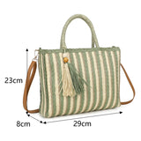 Straw Tote Bag - Green