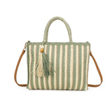 Straw Tote Bag - Green