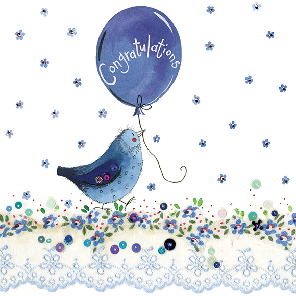 Congratulations - Bird With Balloon