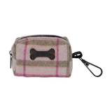Heritage Tweed Poo Bag Clip On Holder - Pink Check
