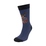 Triptoes Kilted Stag Bamboo Ankle Socks - Navy UK Size 7-11