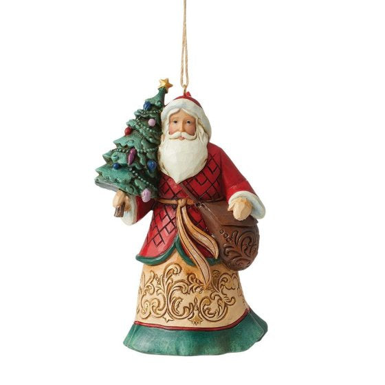 Santa with Tree Hanging Ornament