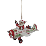Santa In Airplane Hanging Ornament