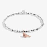 Christmas A Little 'Christmas Robin' Bracelet In Silver And Rose Gold Plating
