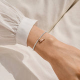 Christmas A Little 'Christmas Robin' Bracelet In Silver And Rose Gold Plating