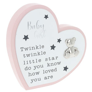 Celebration Heart Plaque,  Baby Girl