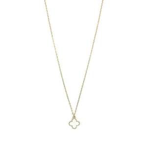 Simple Clover Pendant Necklace In Gold