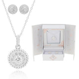 Gift Set Silver Plated Solitaire Necklace & Earrings