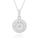 Gift Set Silver Plated Solitaire Necklace & Earrings