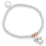 Girls Sitting Teddy Two Tone Bracelet