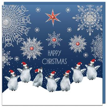 Midnight Penguins Christmas Card