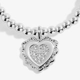 Christmas A Little 'Family Is The Heart Of Christmas' Bracelet In Silver Plating