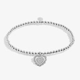 Christmas A Little 'Family Is The Heart Of Christmas' Bracelet In Silver Plating