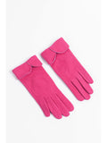 Fuchsia Fold Over Cuff with Scalloped Edge Gloves