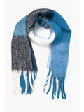 Blue Colourblock Square Heavyweight Scarf