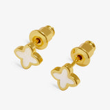 Loved By You Stud Earrings - Gold/Mother Of Pearl Clover