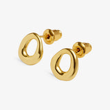 Loved By You, Organic, Gold Plated Stud Earrings