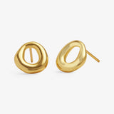 Loved By You, Organic, Gold Plated Stud Earrings
