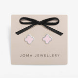 Signature Clover Collection, Pink And Silver Stud Earrings