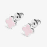 Signature Clover Collection, Pink And Silver Stud Earrings