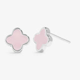 Signature Clover Collection, Pink And Silver Stud Earrings