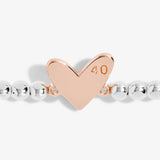 Beautifully Boxed A Little ‘Happy 40th Birthday” In Silver And Rose Gold Plating
