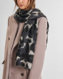 Printed Scarf, Grey & Black
