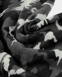 Printed Scarf, Grey & Black
