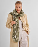 Printed Foil Scarf, Olive
