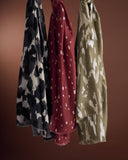 Printed Foil Scarf, Olive