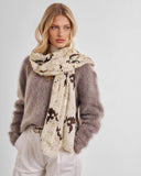 Printed Foil Scarf, Sand, Taupe & Chocolate