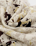 Printed Foil Scarf, Sand, Taupe & Chocolate