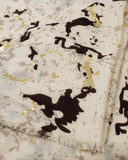 Printed Foil Scarf, Sand, Taupe & Chocolate