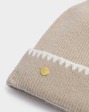 Whipstitch Pom Pom Knitted Hat, Taupe